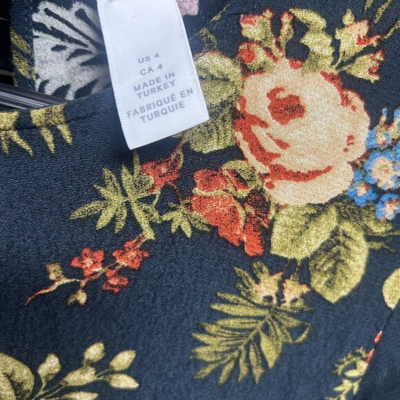 H&M Blue Floral Patterned Long Sleeve Maxi Dress size 4 - Picture 5 of 9